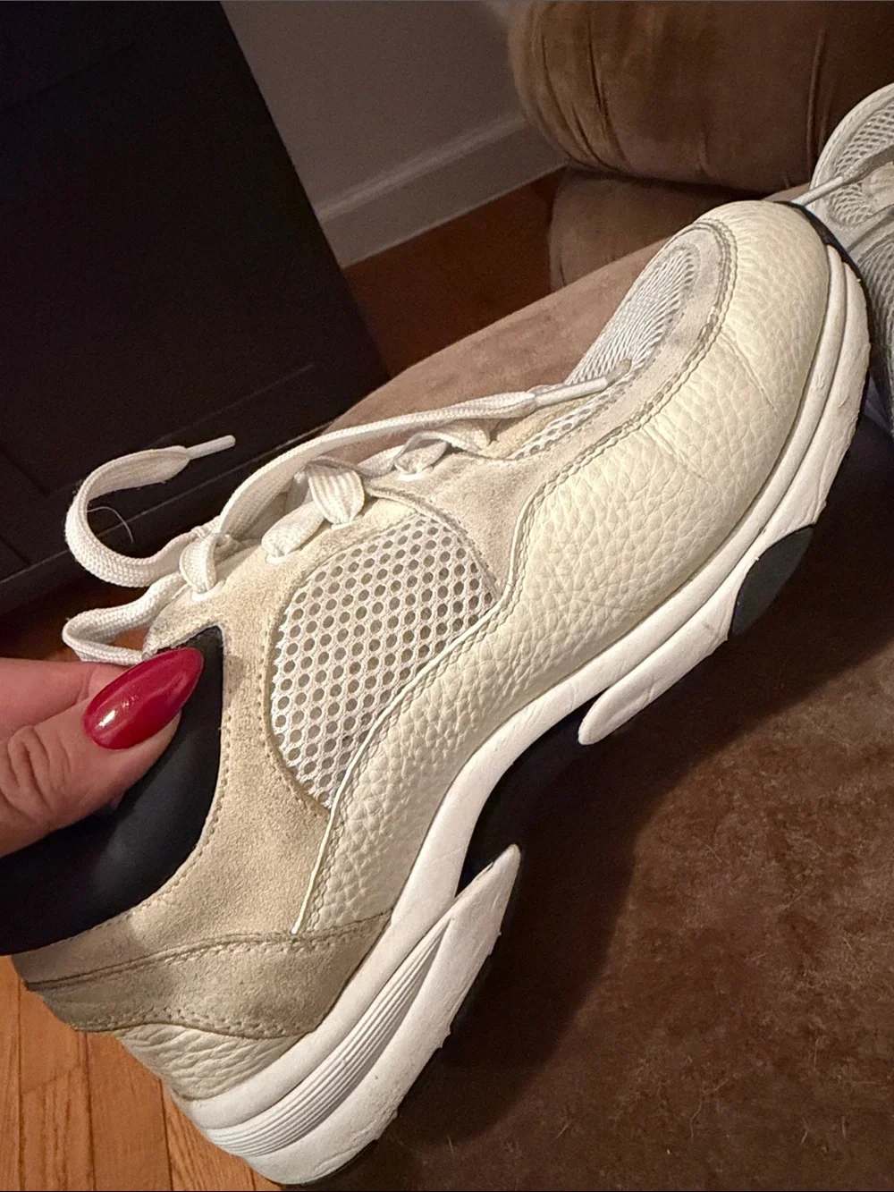 CHANEL Cream and Black Sneakers